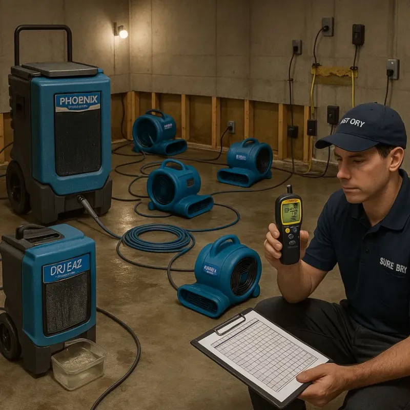 Structural Drying and Dehumidification process in New Durham, NH